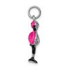 Sterling Silver Rhodium-plated Enamel Flamingo Charm