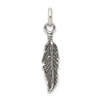 Sterling Silver Antiqued Feather Charm QC3914