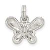 Sterling Silver Purple Enamel Polished Butterfly Charm