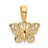 14k Yellow Gold Polished Filigree Butterfly Charm