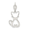 Sterling Silver Polished Cat Charm QC9307