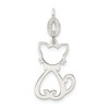 Sterling Silver Polished Cat Charm QC9307