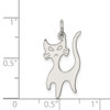 Sterling Silver Rhodium-plated Cat Charm QC4113