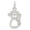 Sterling Silver Polished Cat Charm QC8881