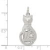 Sterling Silver Cat Charm QC928