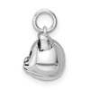 Sterling Silver Rhodium-Plated Antiqued Cat Head Charm