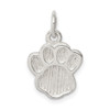 Sterling Silver Polished and Textured Paw Print Charm QC8875