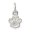 Sterling Silver Polished and Textured Paw Print Charm QC8873