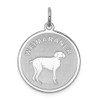 Sterling Silver Rhodium-plated Weimaraner Dog Disc Charm