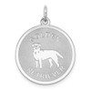 Sterling Silver Rhodium-plated Golden-Retriever Disc Charm