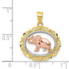 Two-Tone Cutout Edge 10k Yellow and Rose Gold Elephant Charm