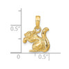 14k Yellow Gold Solid 3-Dimensional Squirrel w/Nut Charm