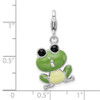 Sterling Silver Enameled Frog w/Lobster Clasp Charm