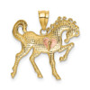 14k Yellow and Rose Gold Horse w/ Heart Charm