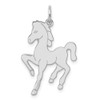 Sterling Silver Rhodium-plated Horse Disc Charm