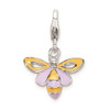 Sterling Silver Enameled Bee w/Lobster Clasp Charm