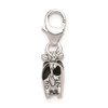 Sterling Silver Enameled Cow w/Lobster Clasp Charm