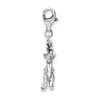 Sterling Silver 3-D Polished Reindeer w/Lobster Clasp Charm