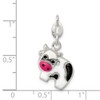 Sterling Silver Enameled Cow Charm