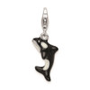 Sterling Silver 3-D Enameled Orca Whale w/Lobster Clasp Charm