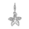 Sterling Silver Enameled Pink Sparkle Starfish w/Lobster Clasp Charm