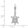 Sterling Silver Polished Turtle w/Lobster Clasp Charm