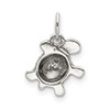 Sterling Silver Antiqued Turtle Charm QC9277
