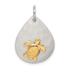 Sterling Silver Gold-Tone Turtle Brushed Charm