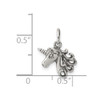 Sterling Silver Antiqued Unicorn Head Charm