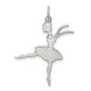 Sterling Silver Rhodium-plated Ballerina Polished Charm