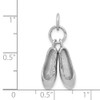 14k White Gold Solid Polished 3-D Moveable Ballet Slippers Charm