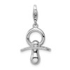 Sterling Silver 3-D Pacifier w/Lobster Clasp Charm