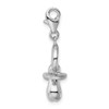 Sterling Silver 3-D Pacifier w/Lobster Clasp Charm