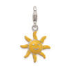 Sterling Silver Enameled 3-D Sunshine w/Lobster Clasp Charm