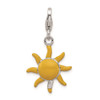 Sterling Silver Enameled 3-D Sunshine w/Lobster Clasp Charm