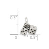 Sterling Silver Antiqued Dice Charm