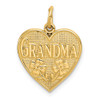 14k Yellow Gold Grandma Heart Charm C1709