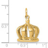 14k Yellow Gold 3D Crown Charm A0318