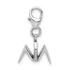 Sterling Silver Rhodium-plated Origami w/Lobster Clasp Charm