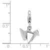Sterling Silver Rhodium-plated Origami w/Lobster Clasp Charm