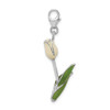 Sterling Silver Enameled Tulip Flower w/Lobster Clasp Charm