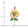 Sterling Silver 3-D Enameled Sunflower w/Lobster Clasp Charm