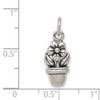 Sterling Silver Antiqued Flower In A Pot Charm