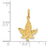 14k Yellow Gold Diamond-Cut Leaf Charm