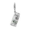 Sterling Silver Enameled Green Tea Beverage w/Lobster Clasp Charm