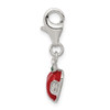 Sterling Silver Red Enameled Apple Charm