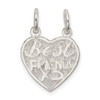 Sterling Silver Best Friends 2-Piece Break Apart Heart Charm QC602