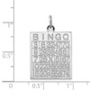 Sterling Silver Rhodium-plated Bingo Card Polished Charm