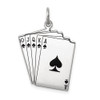 Sterling Silver Rhodium-plated Playing Cards Polished Charm