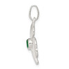 Sterling Silver Clover w/Green Glass Charm